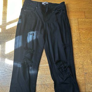 Paige Jeans Verdugo Ultra Skinny Distressed - Black, Size 27